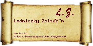 Ledniczky Zoltán névjegykártya